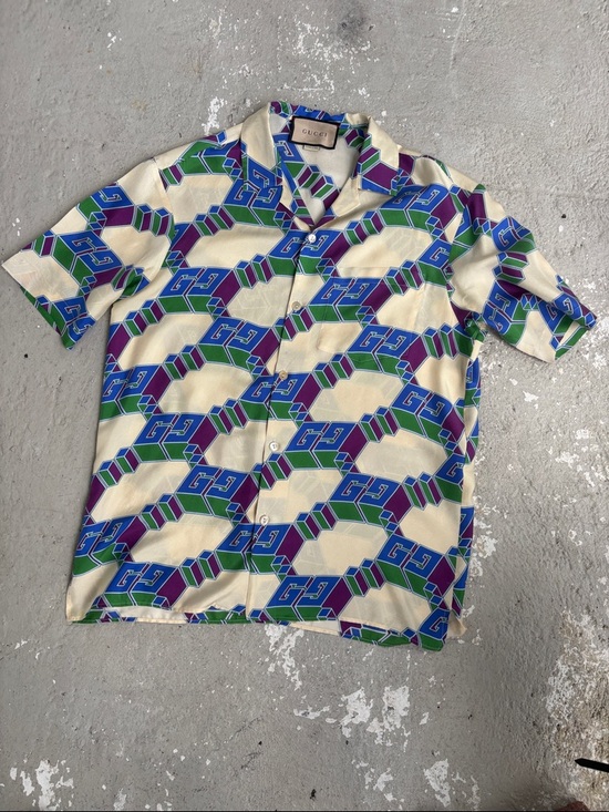 Gucci Other - Gucci silk 3-D men’s bowling shirt
